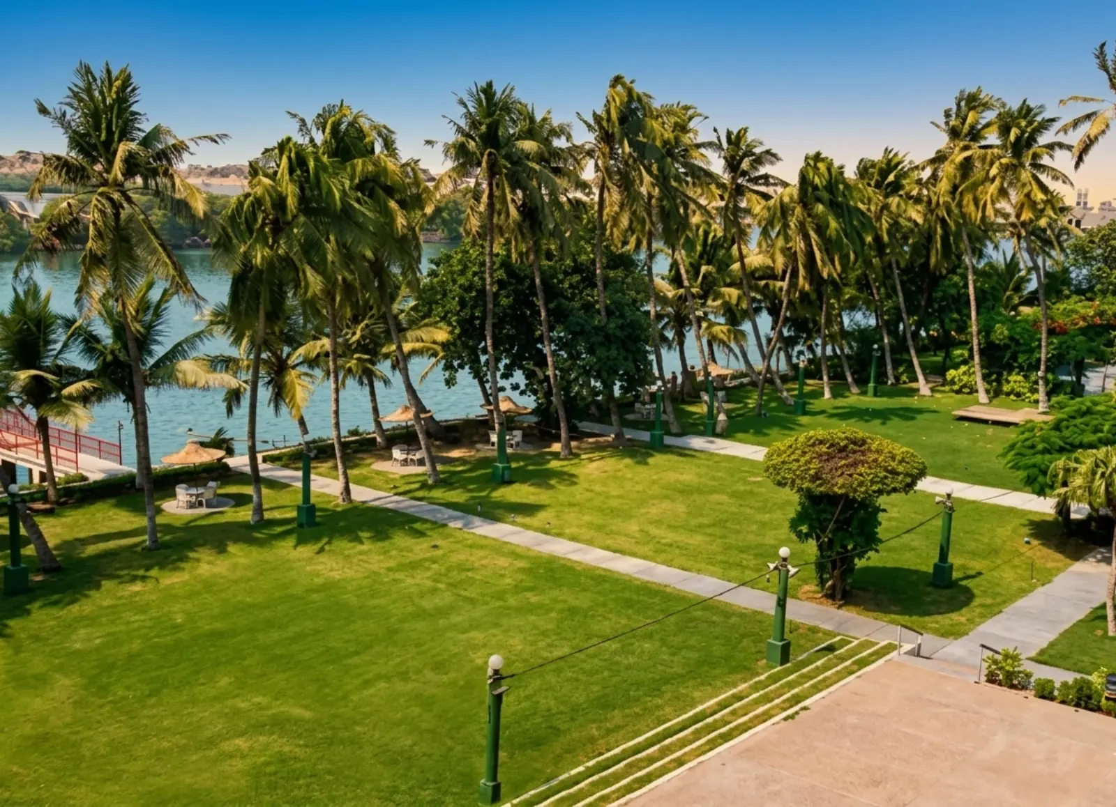 Lush gardens by the sea
